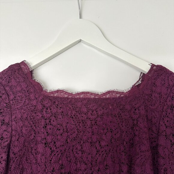 ADRIANNA PAPELL - PURPLE LACE SLEEVED DRESS - NEW SIZE 2P - Picture 6 of 6